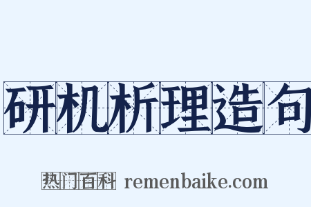 研机析理造句是什么意思的图片
